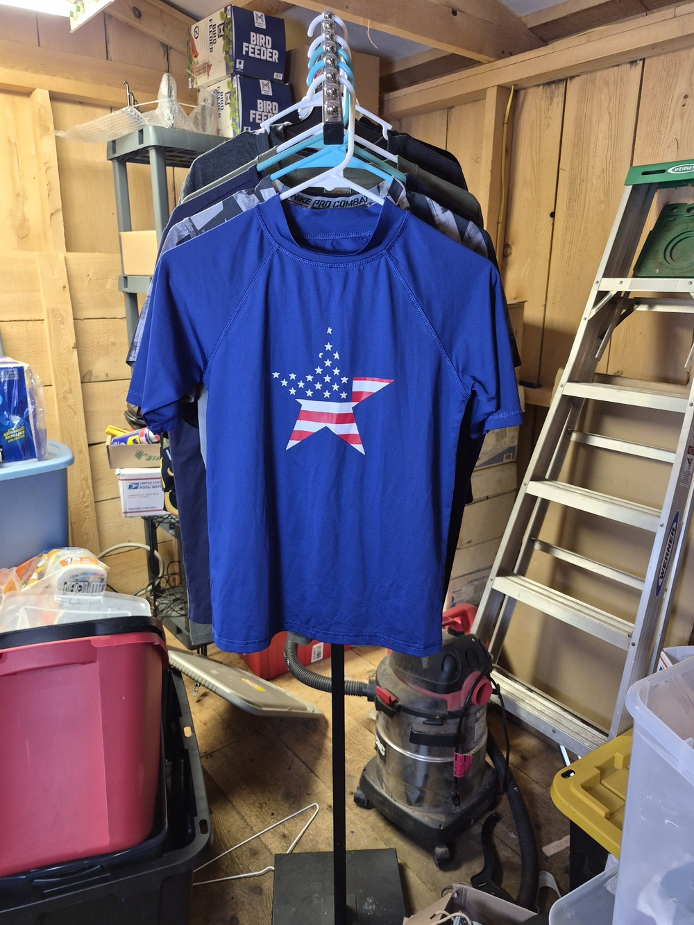 Oasis Blue Kids Short Sleeve Rash Guard with Star Graphic Bin 46